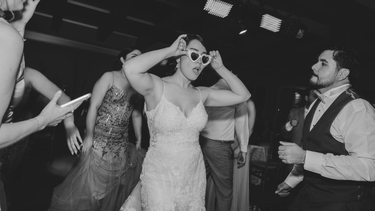 Novia celebrando el día de su boda