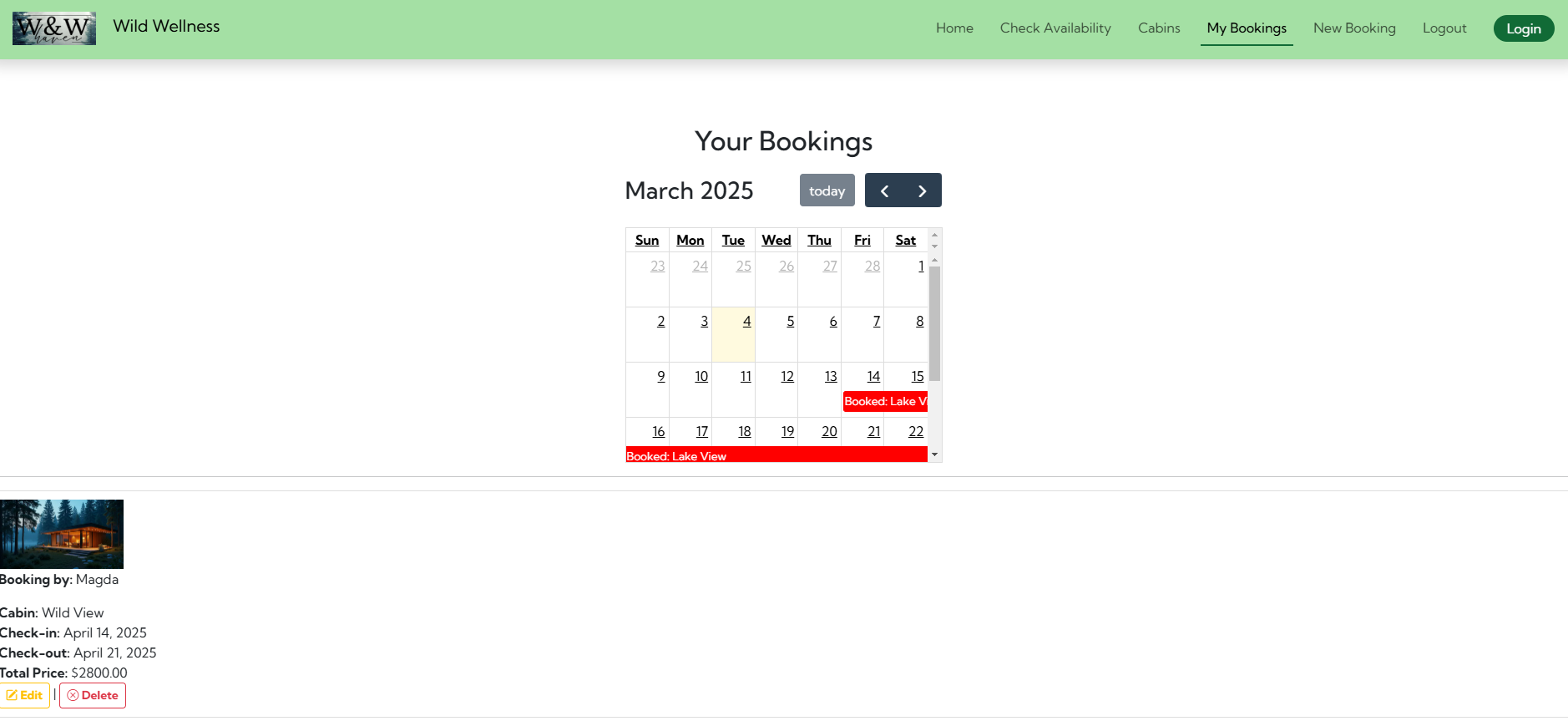 Booking List