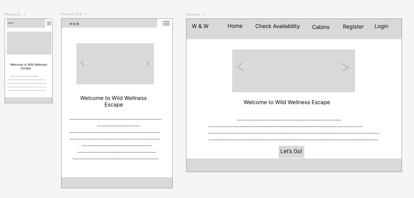 Screenshot of Wireframes Home