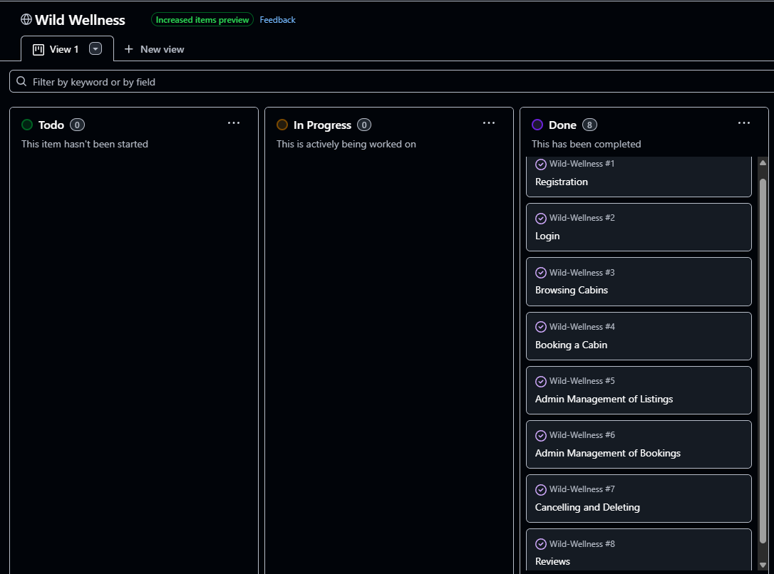 Screenshot of Kanban Board