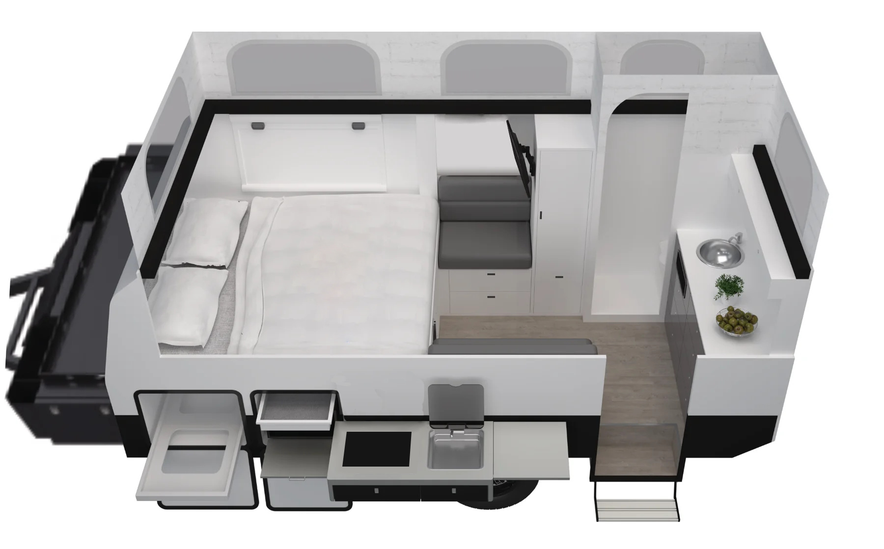 ALPINE-14 Queen bed layout