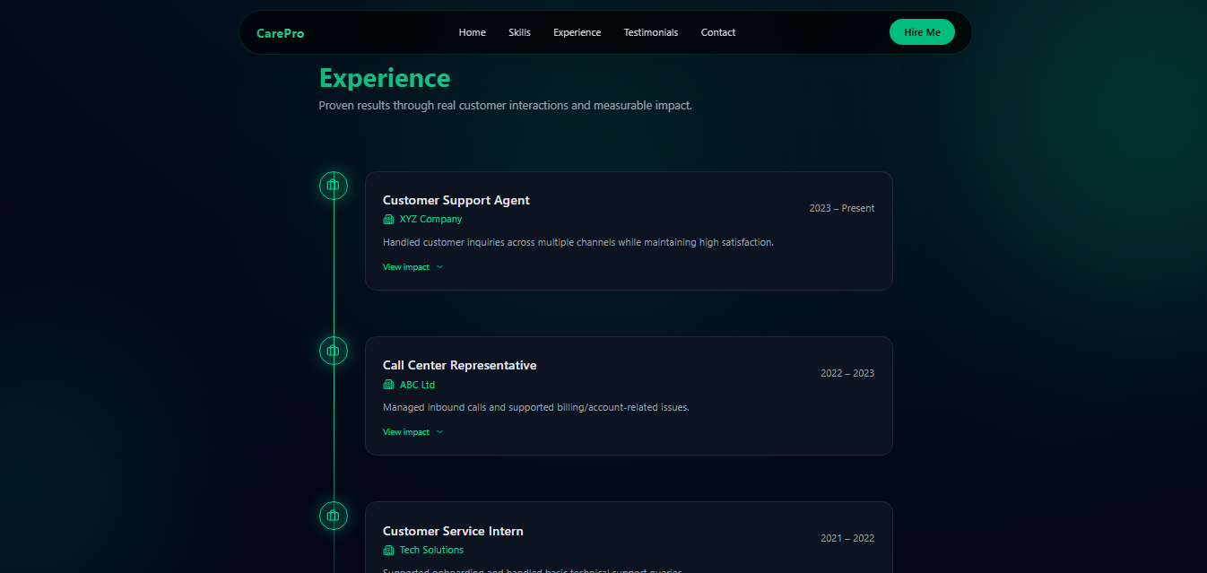Professional Emerald themed Portfolio preview 4