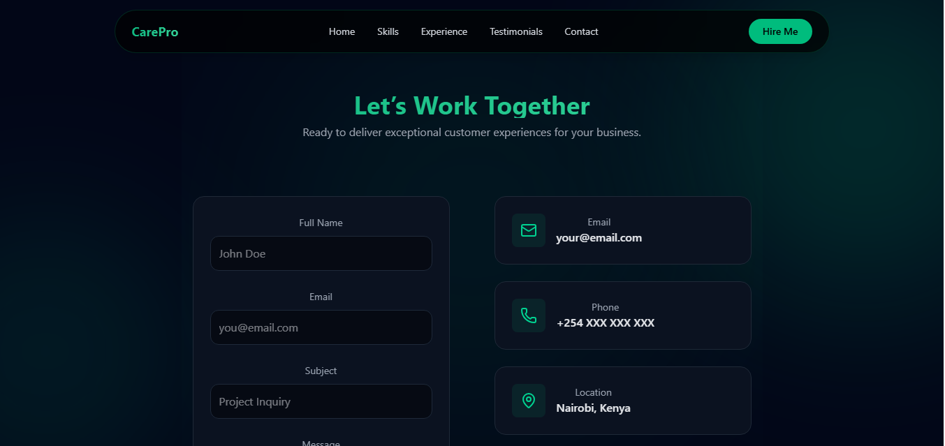 Professional Emerald themed Portfolio preview 6