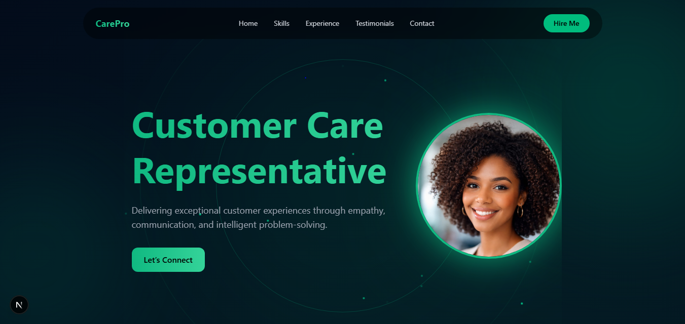 Professional Emerald themed Portfolio