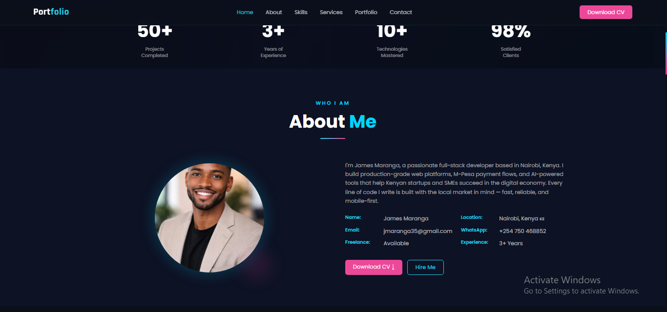 Professional Modern Developer Portfolio preview 2