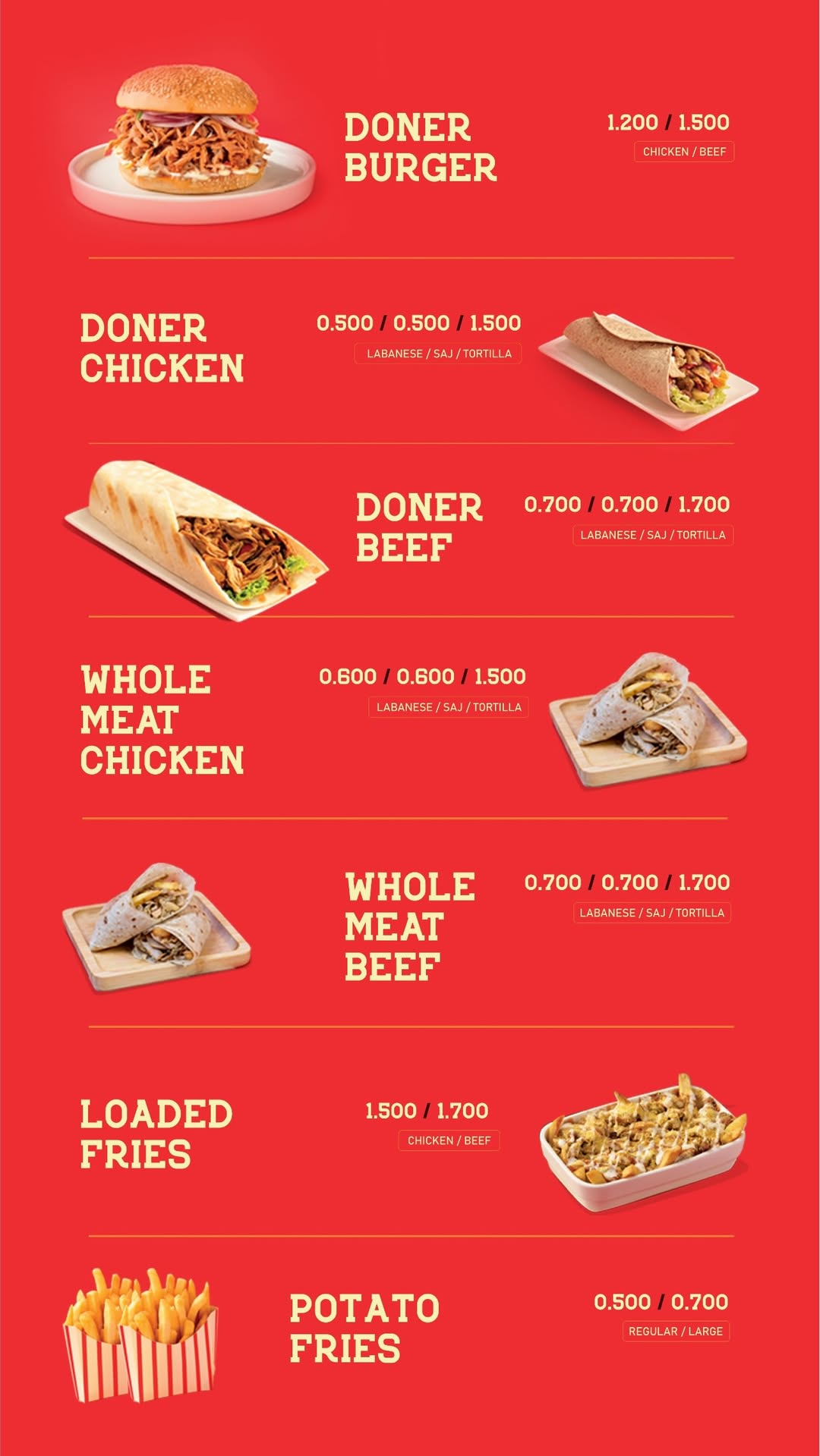 Menu Page 1