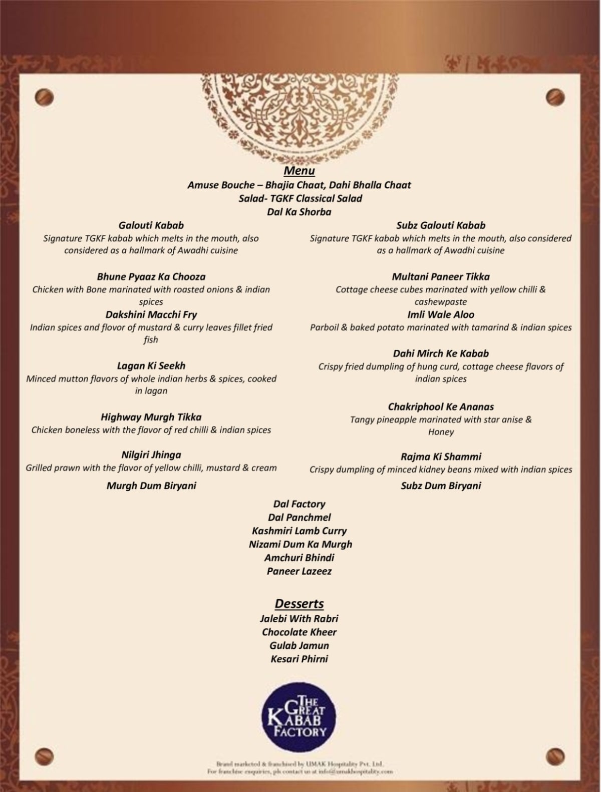 Menu Page 1