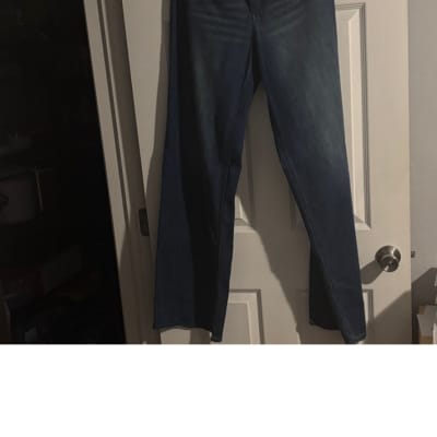 Dark Wash Blue Denim Straight Leg Jeans