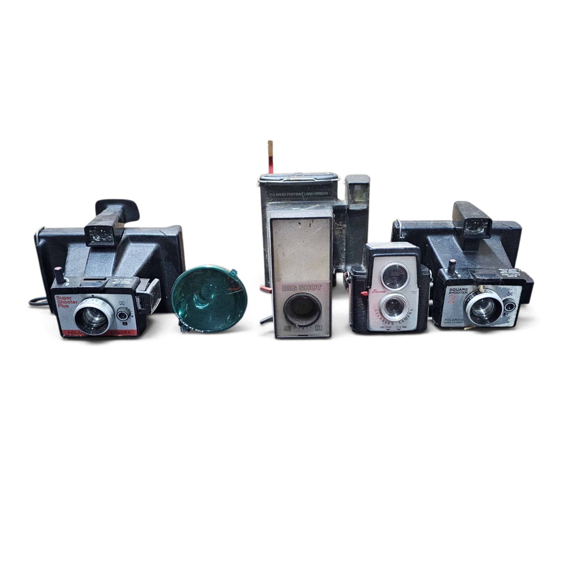 Vintage Polaroid & Kodak Brownie Camera Lot - Super Shooter Plus, Big Shot, Squa