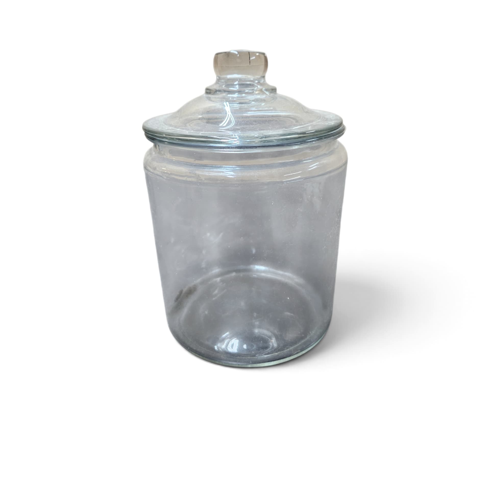 Clear Glass Storage Jar with Lid Apothecary Style 9 Inch