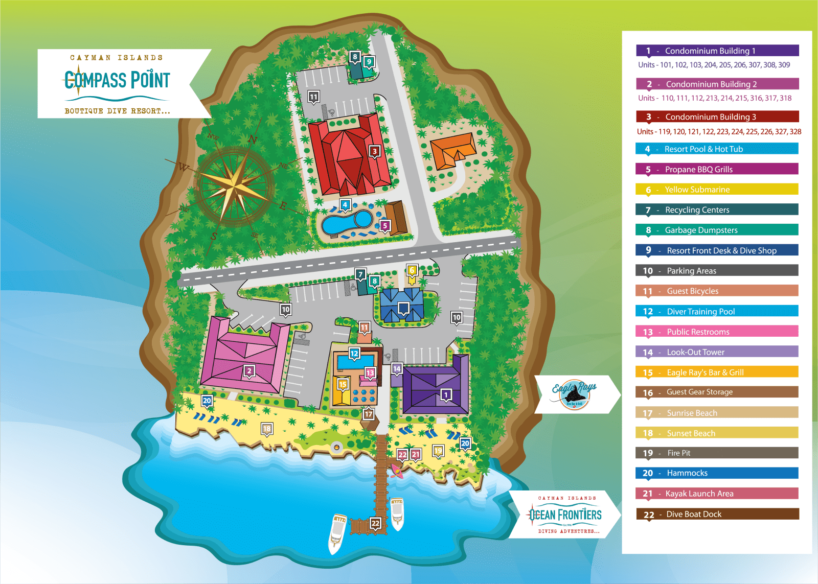 Compass Point Dive Resort layout map