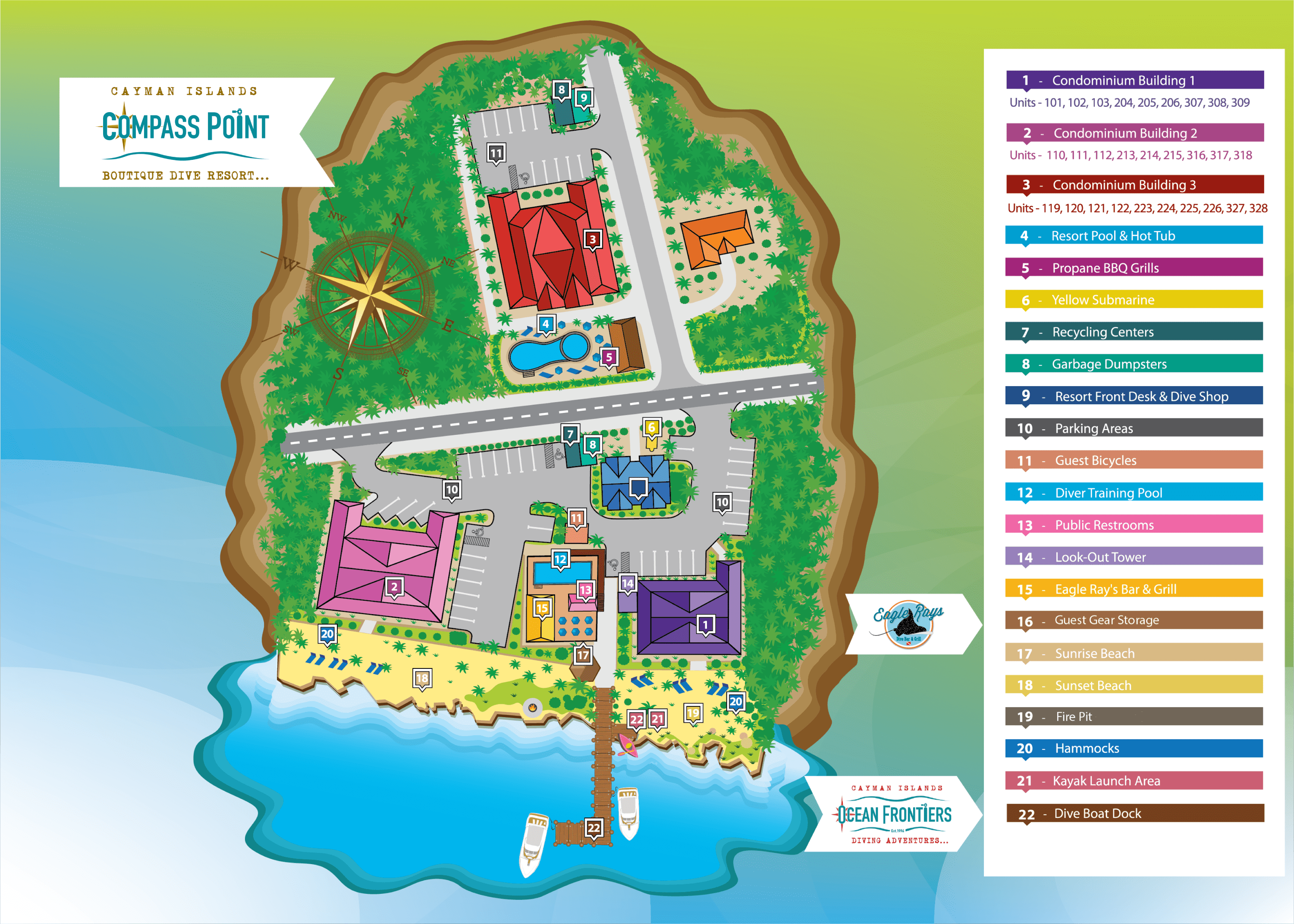 Compass Point Dive Resort layout map