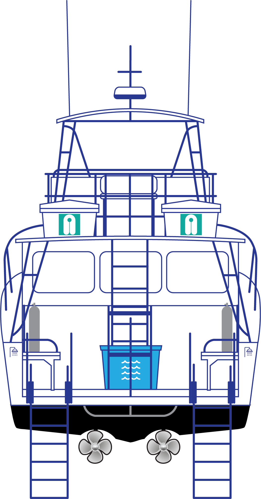Newton Dive Boat - Stern View