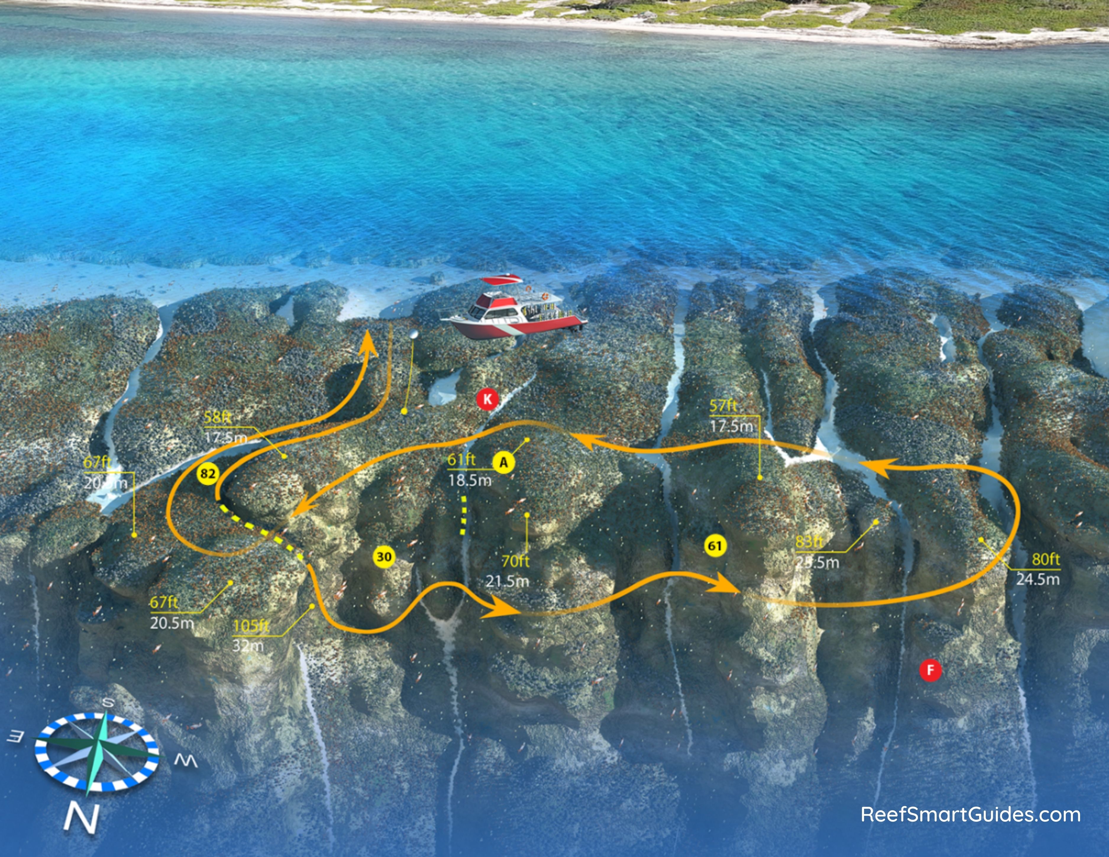 3D map of Anchor Point dive site