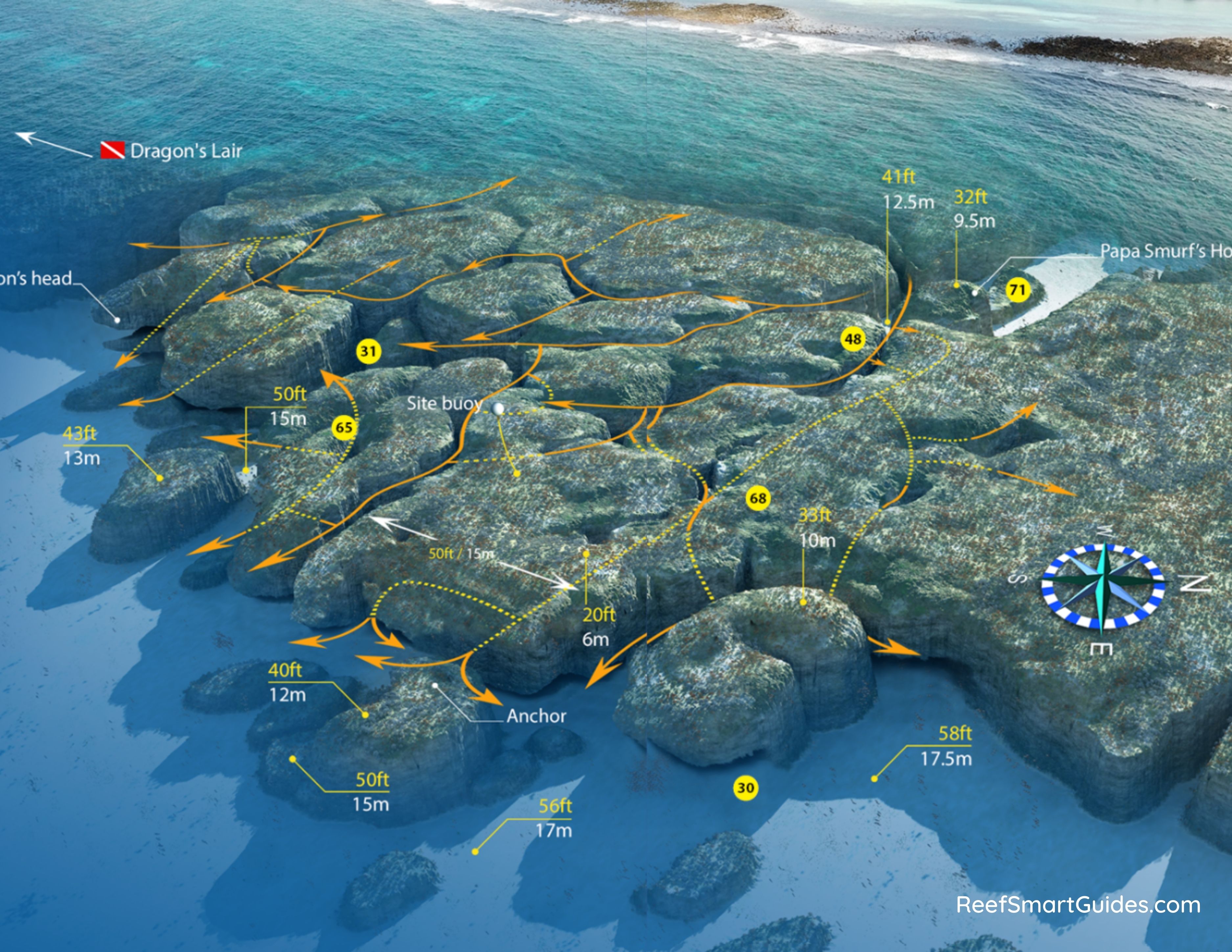 3D map of Snapper Hole dive site