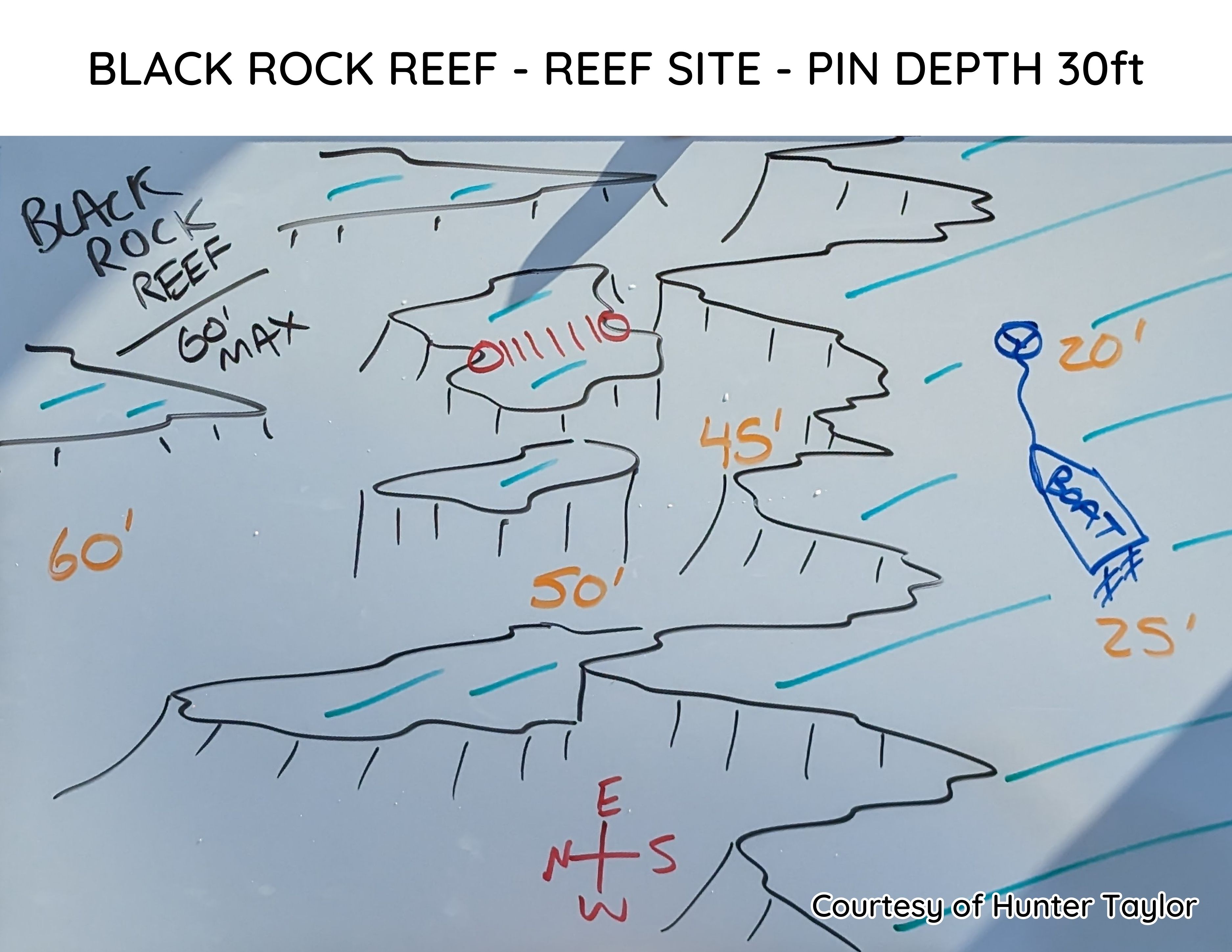 Hand-drawn briefing map of Black Rock Reef