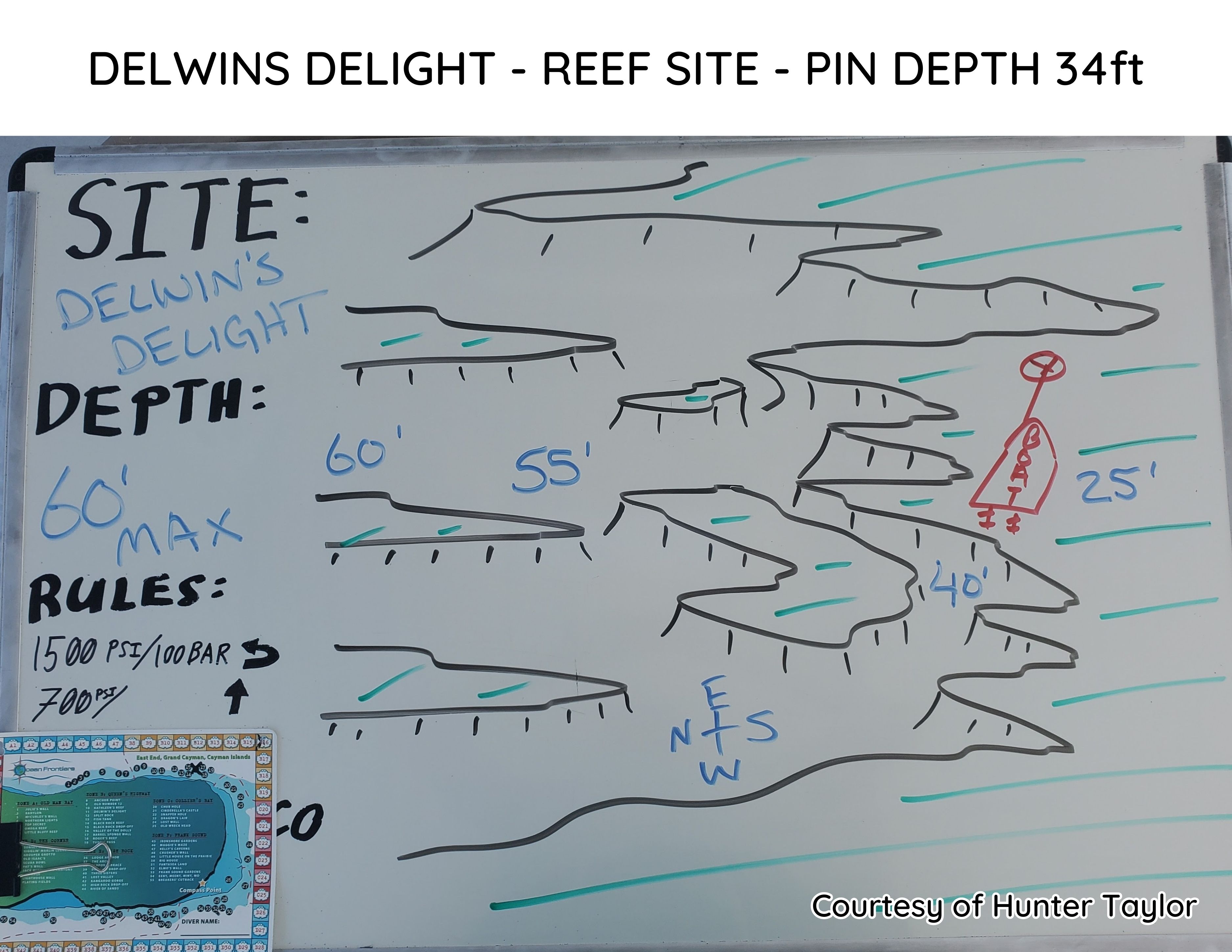 Hand-drawn briefing map of Delwin's Delight