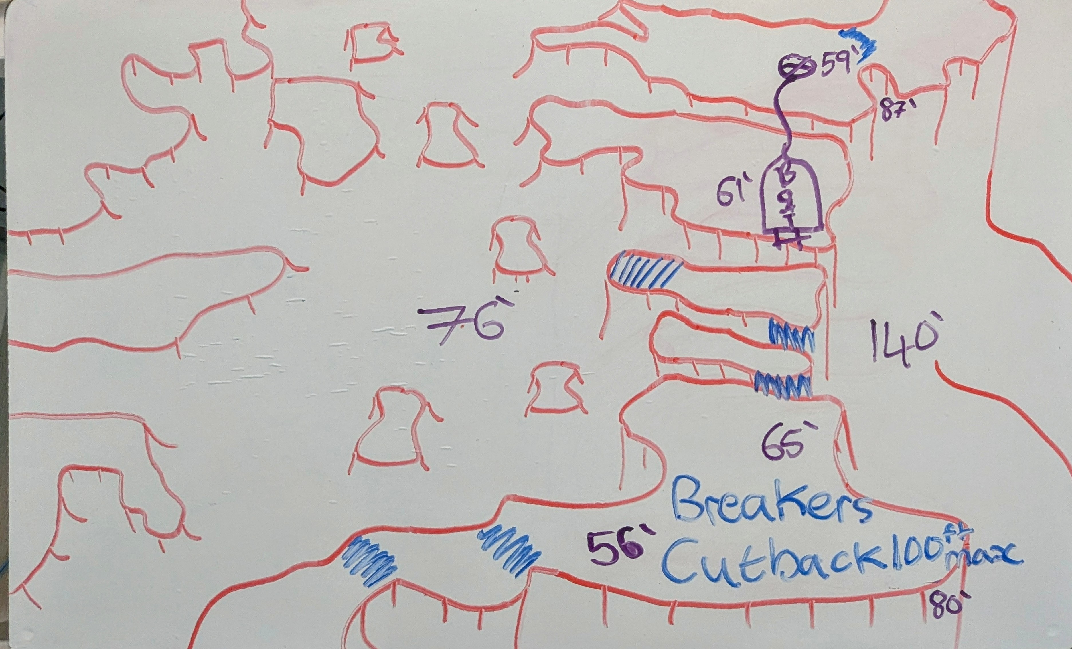 Hand-drawn briefing map of Breakers Cutback