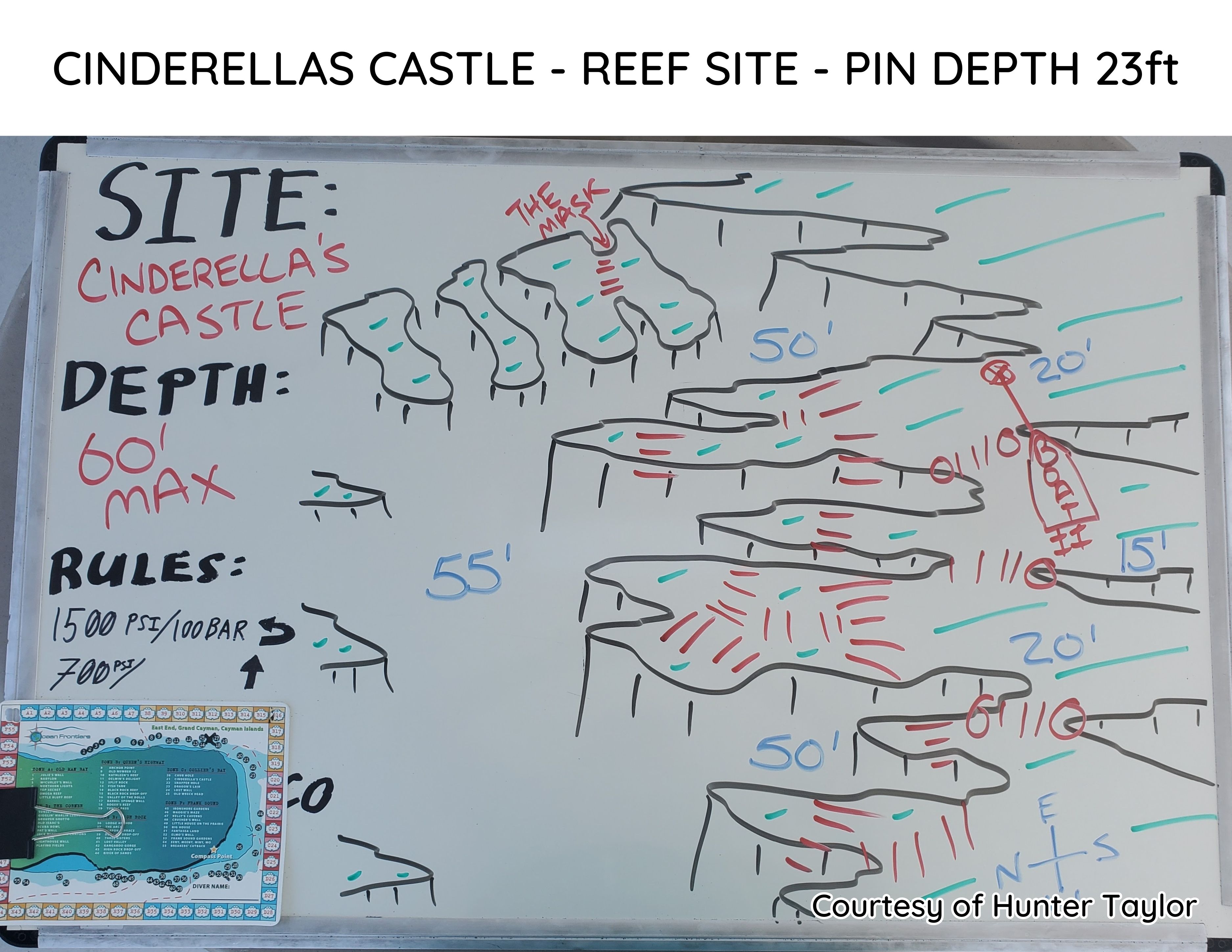 Hand-drawn briefing map of Cinderella's Castle