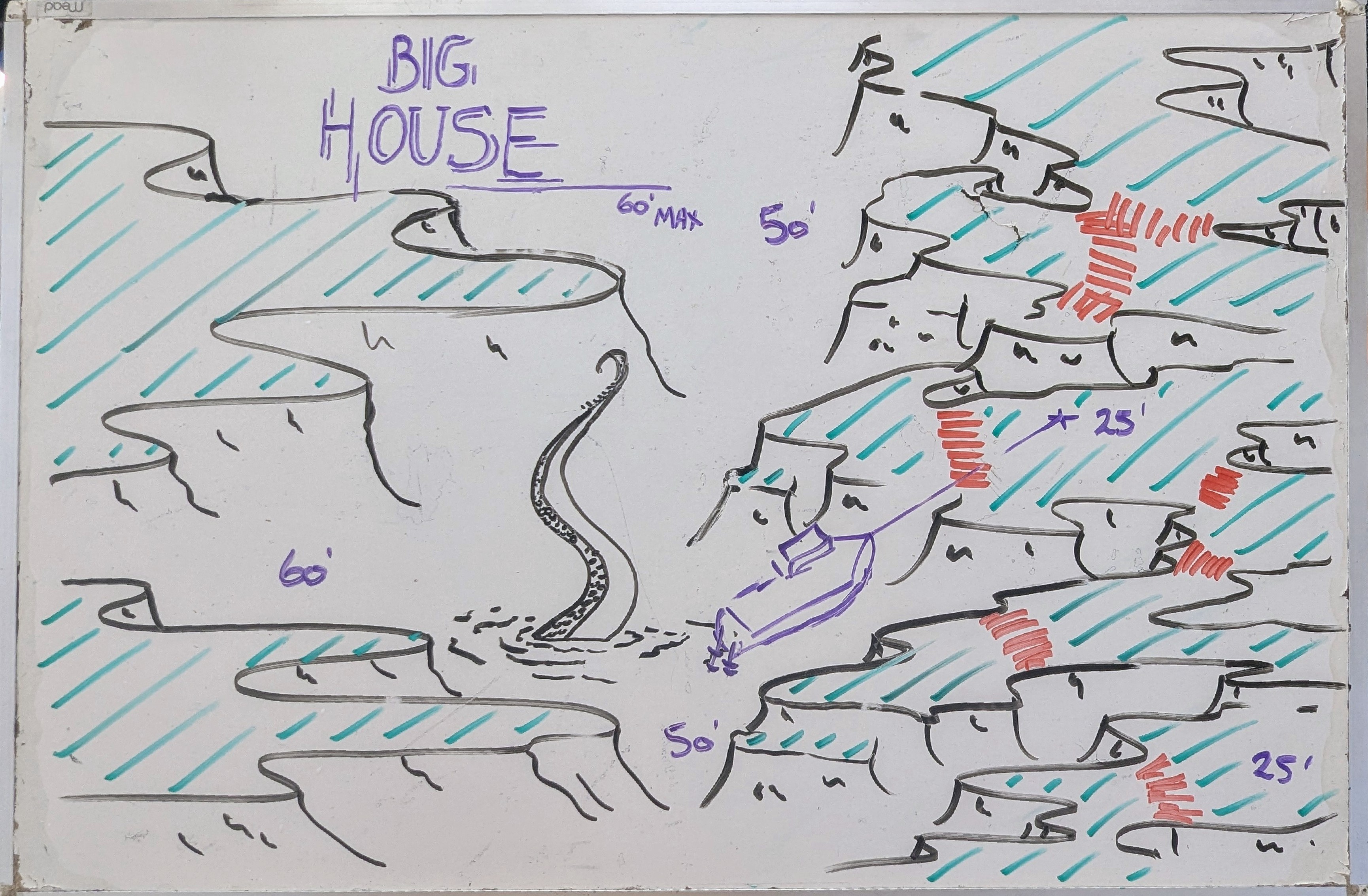 Hand-drawn briefing map of Big House