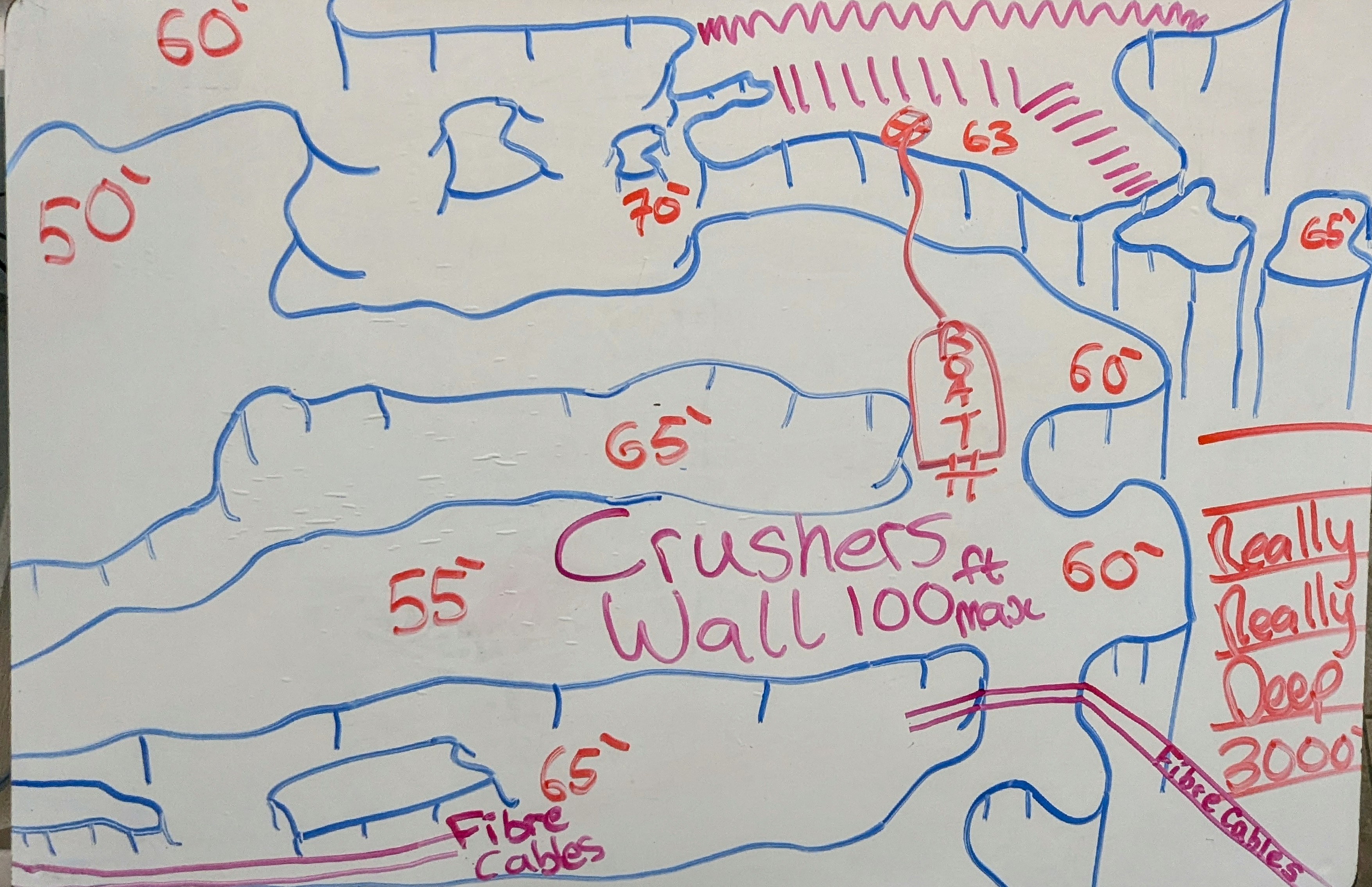 Hand-drawn briefing map of Crusher's Wall
