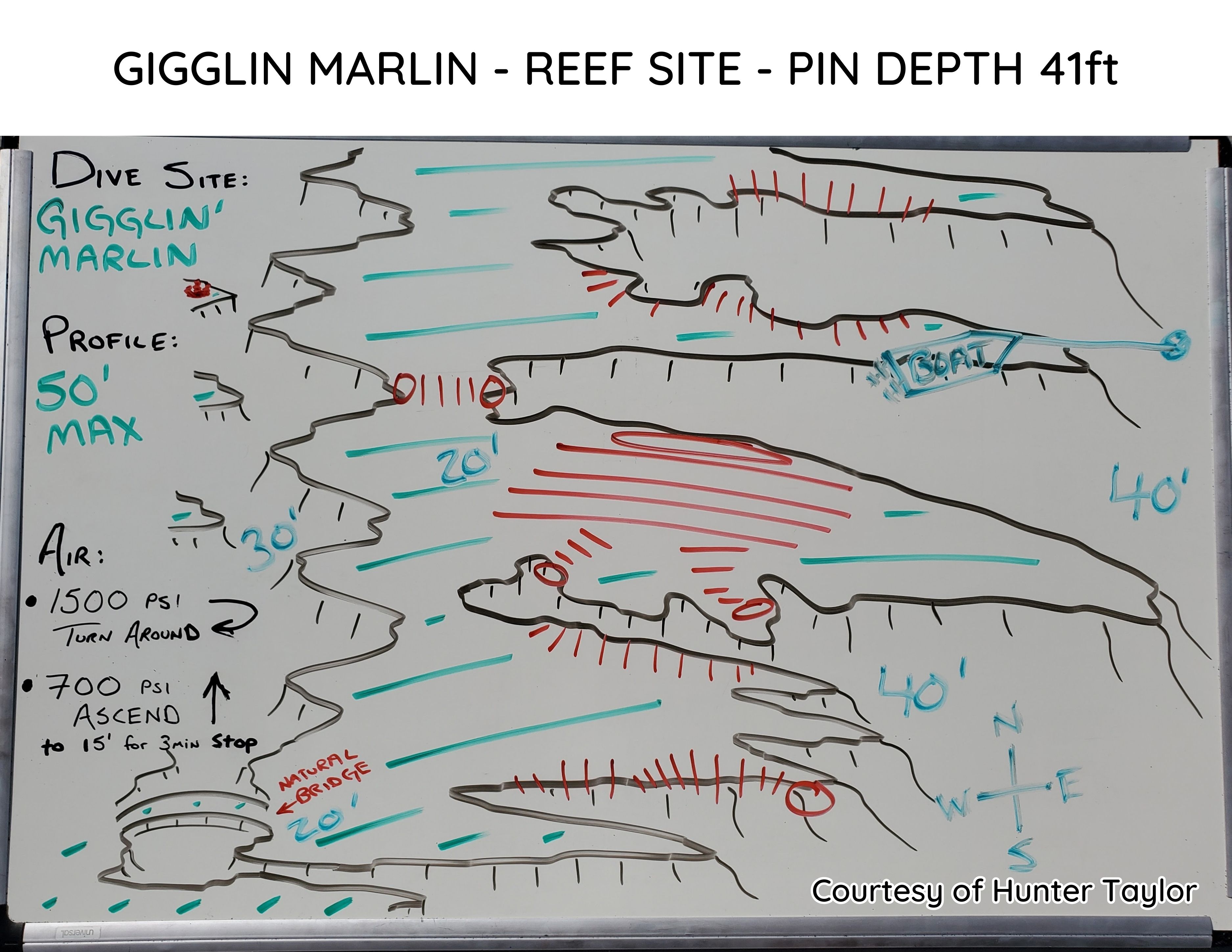 Hand-drawn briefing map of Gigglin' Marlin Legacy