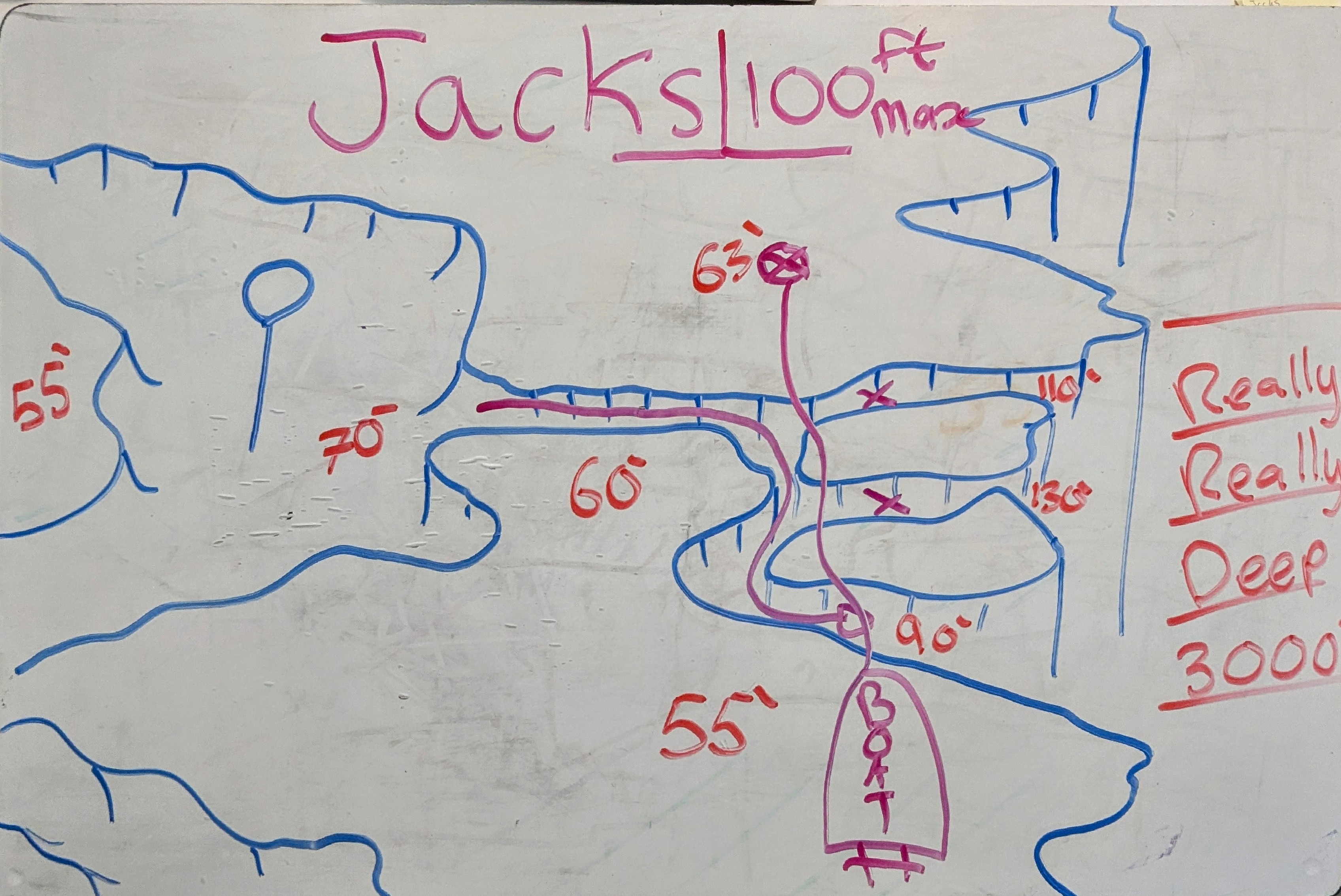 Hand-drawn briefing map of Jack McKenney's Canyons