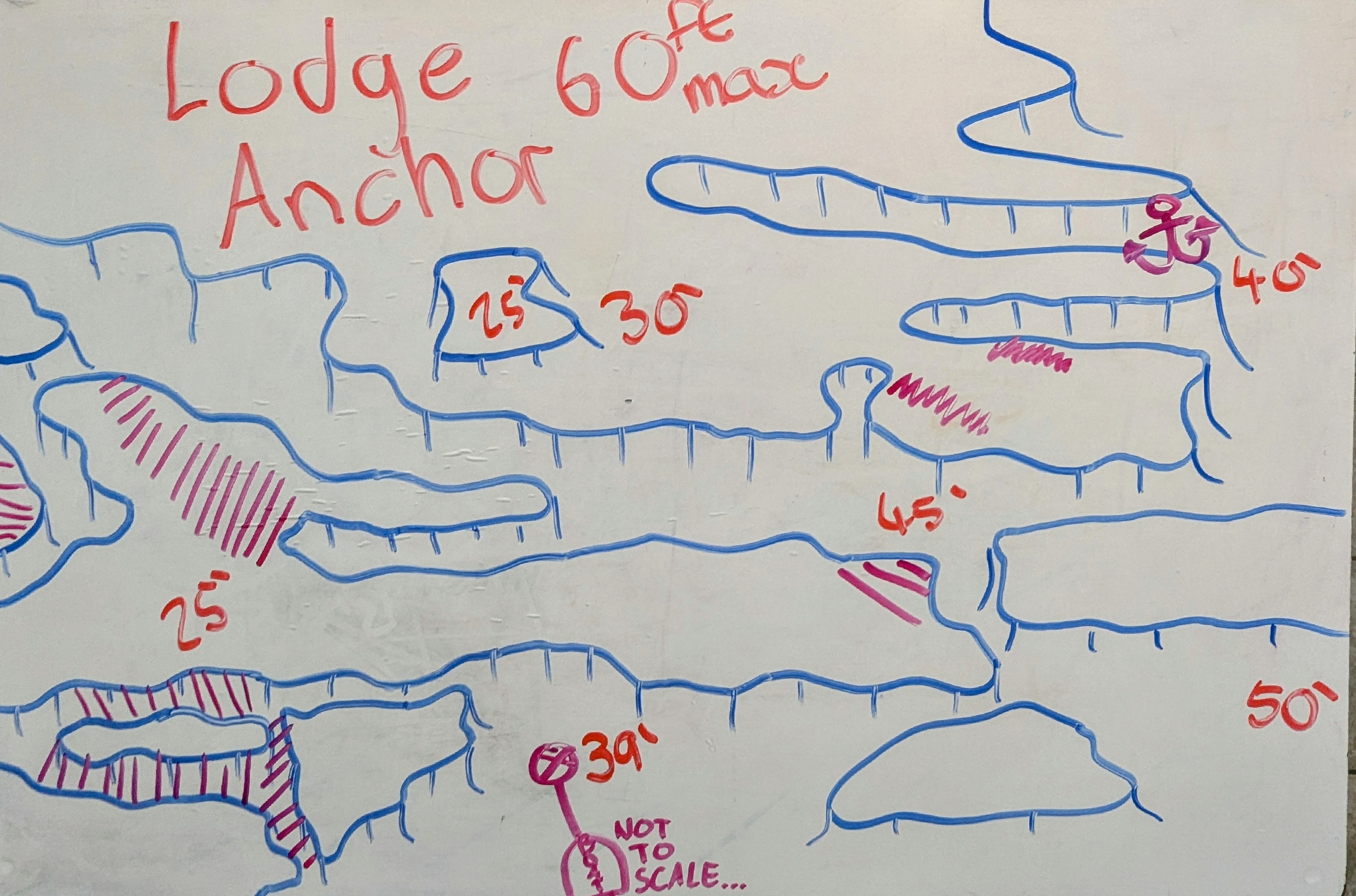 Hand-drawn briefing map of Lodge Anchor