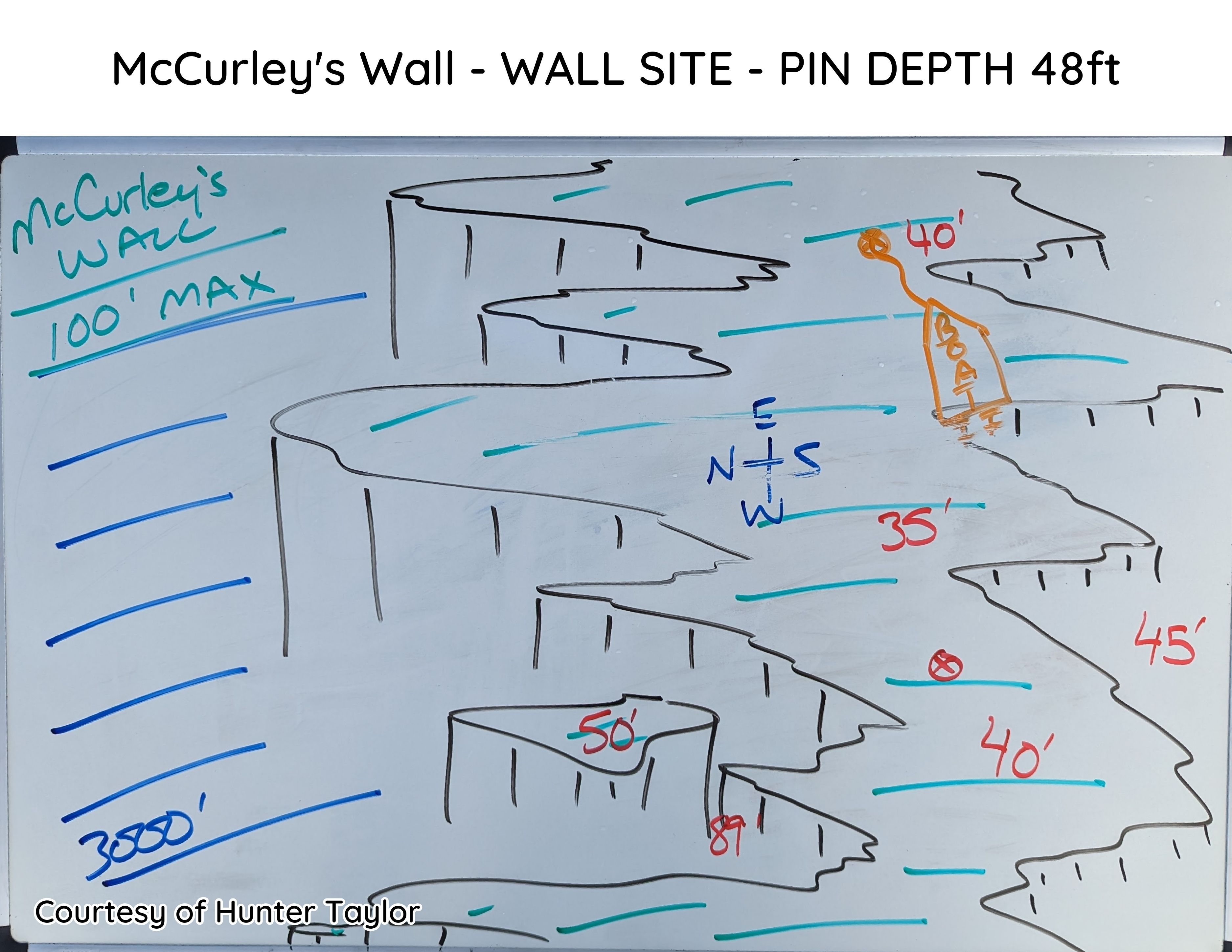 Hand-drawn briefing map of McCurley's Wall