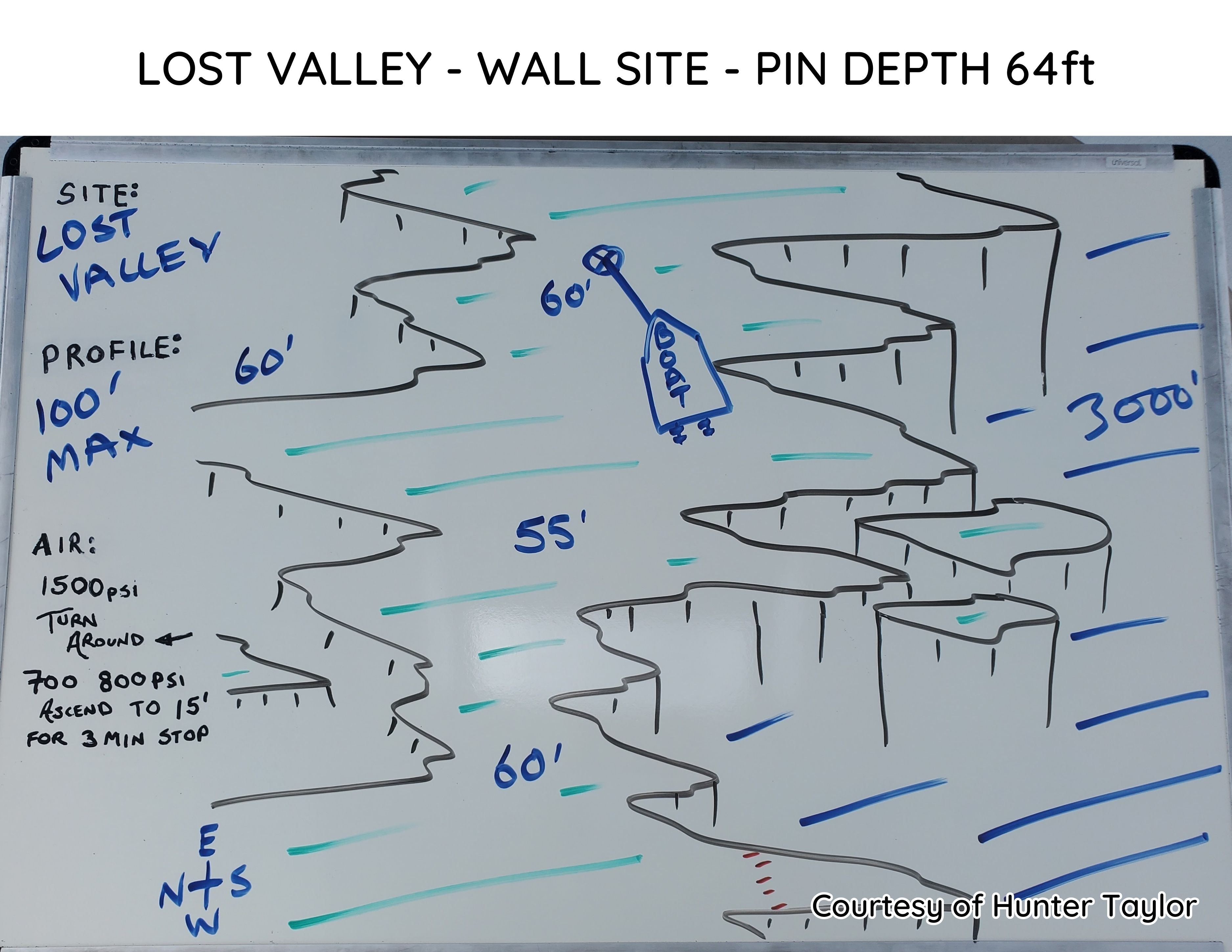 Hand-drawn briefing map of Lost Valley
