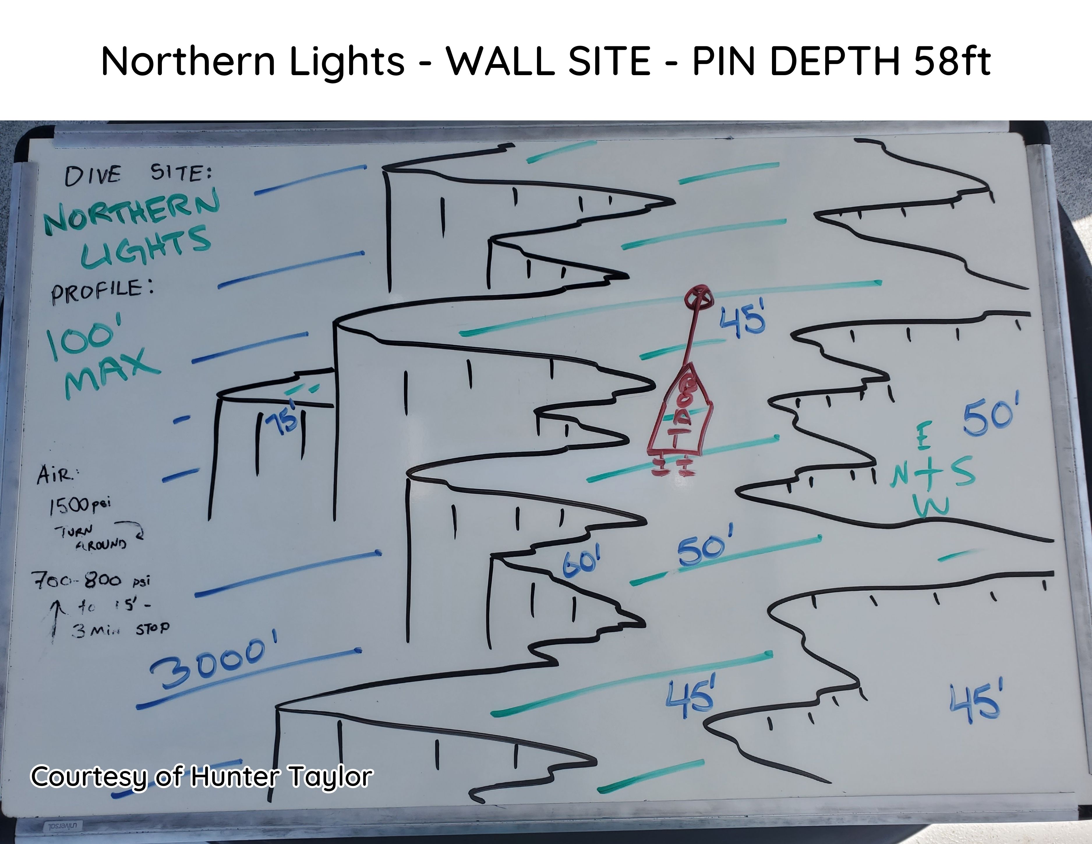 Hand-drawn briefing map of Northern Lights