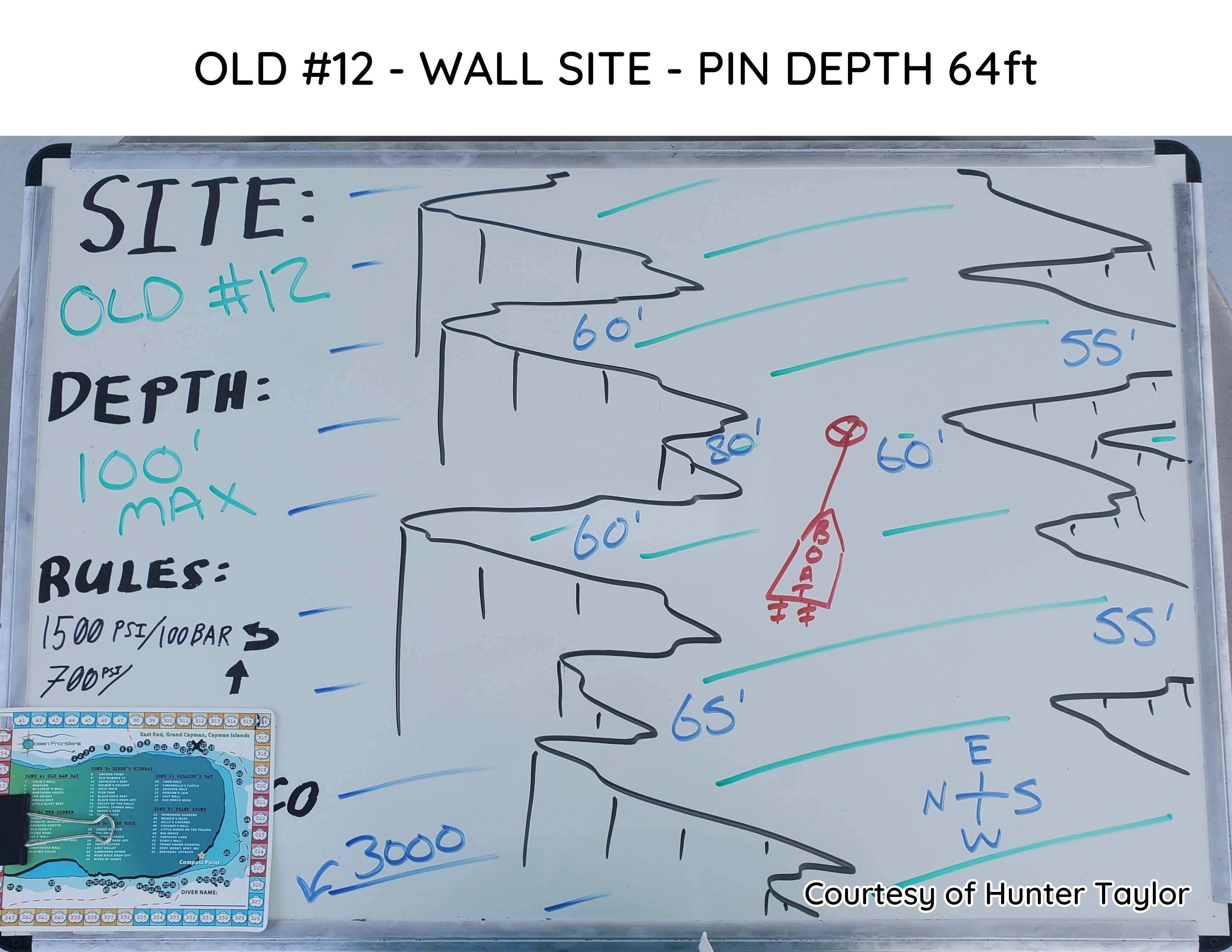 Hand-drawn briefing map of Old Number 12