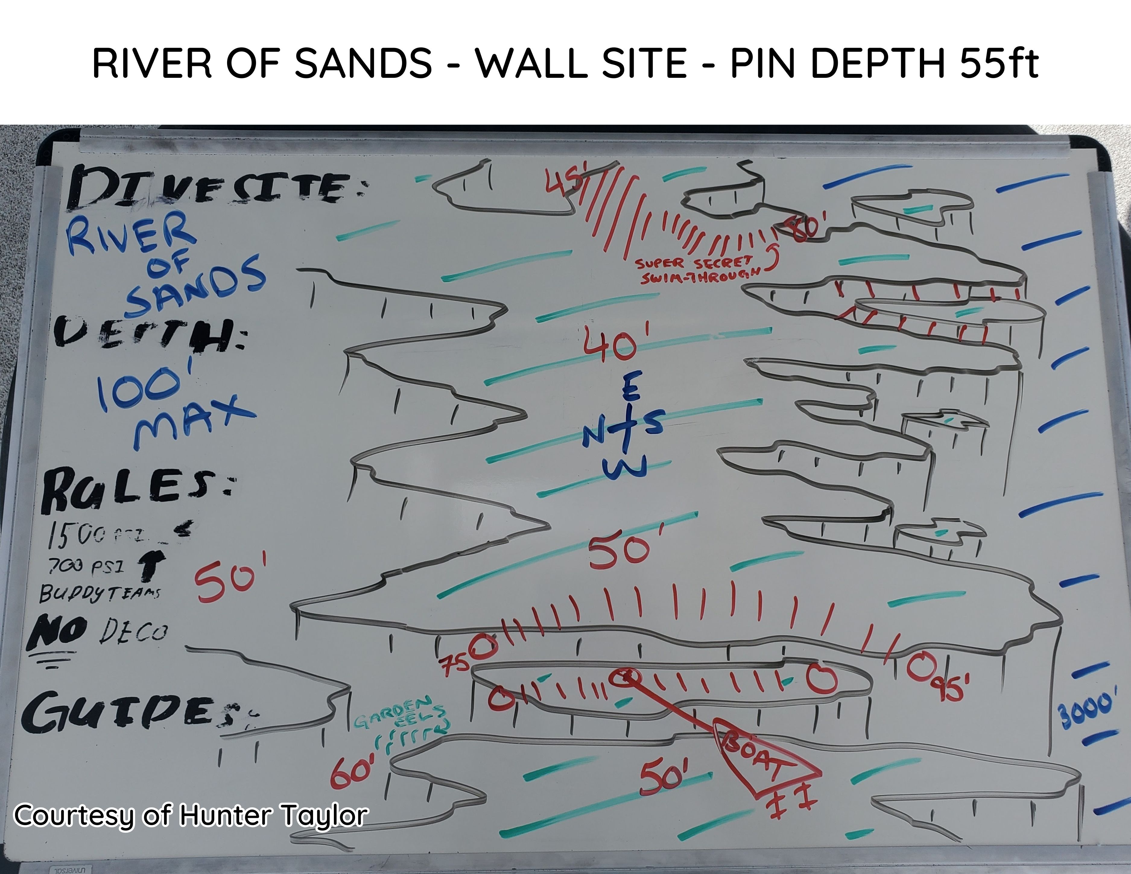 Hand-drawn briefing map of River of Sands