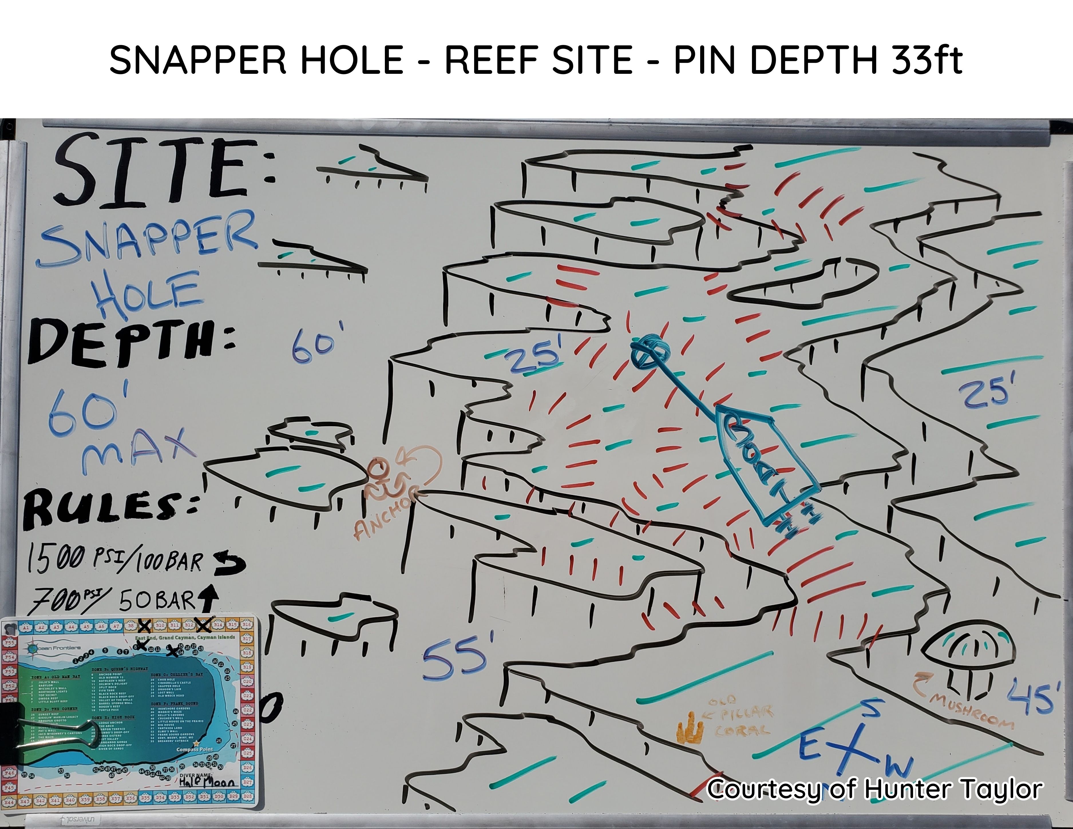 Hand-drawn briefing map of Snapper Hole