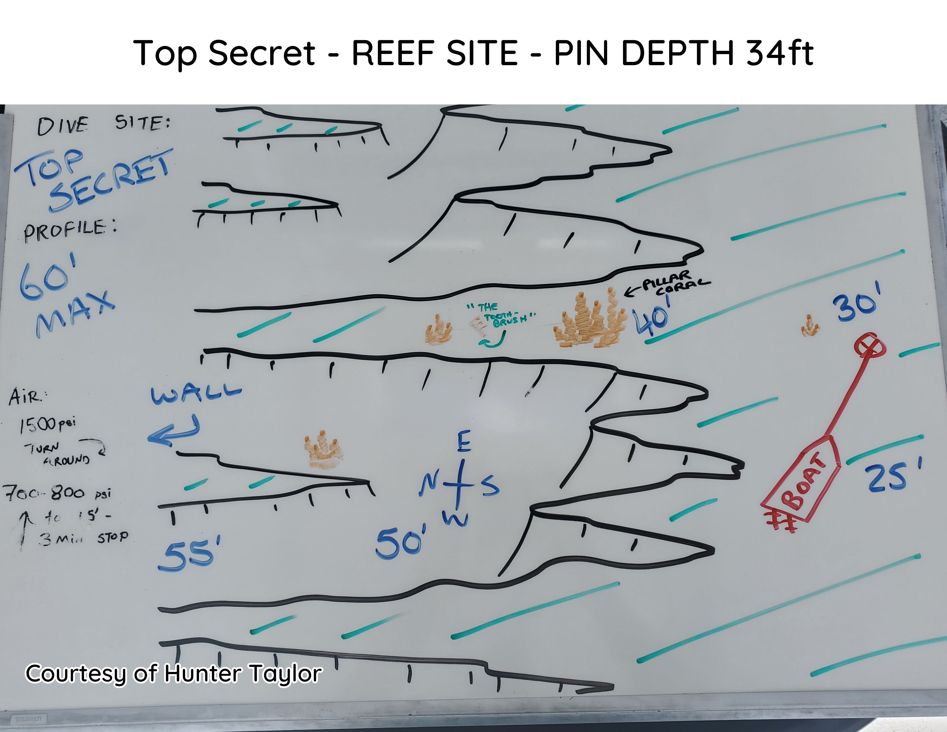 Hand-drawn briefing map of Top Secret