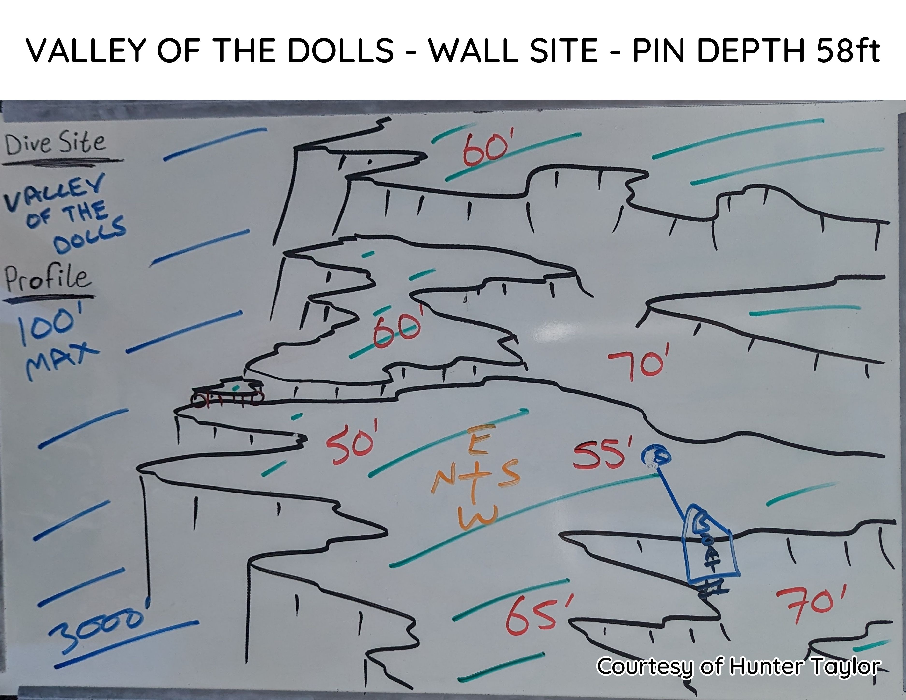Hand-drawn briefing map of Valley of the Dolls