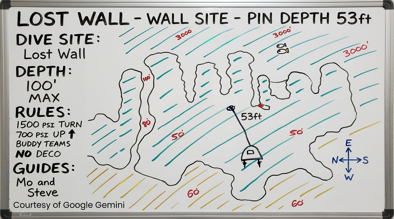 Hand-drawn briefing map of Lost Wall
