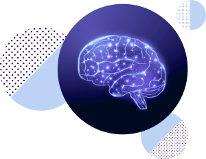 Brain with neurons firing off.