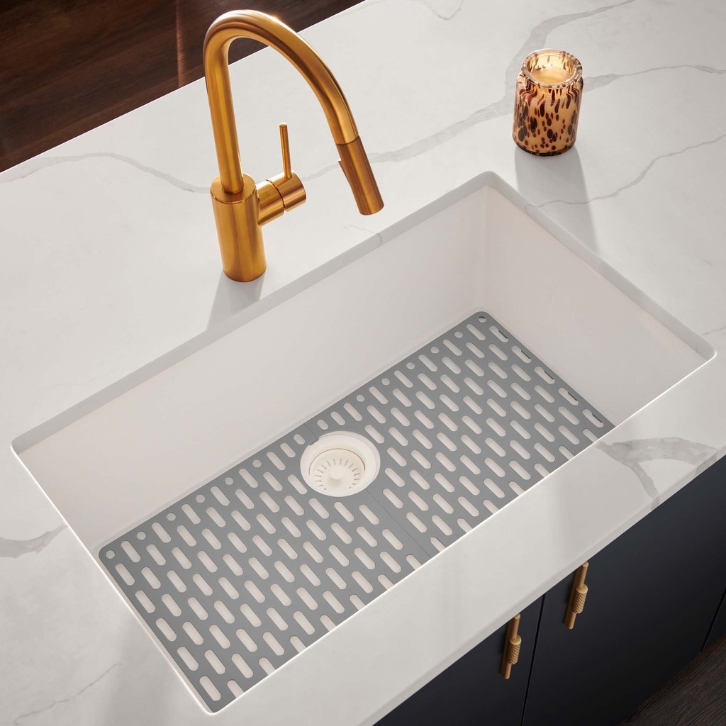 27 x 18 inch Granite Composite Undermount Single Bowl Kitchen Sink - Arctic White - RVG2027WH view 1