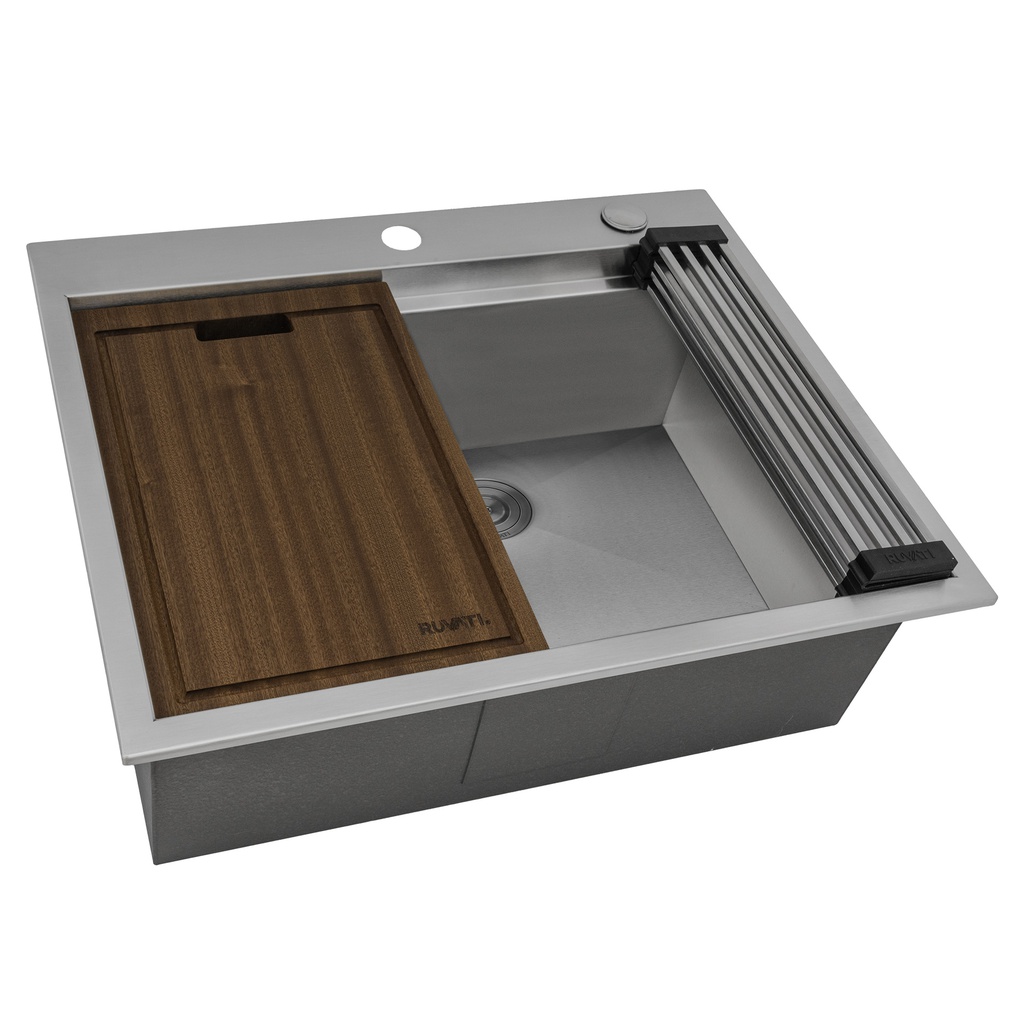 23 x 20 inch RV Workstation Drop-in Topmount Bar Prep Kitchen Sink 16 Gauge Stainless Steel - RVH8203 view 1