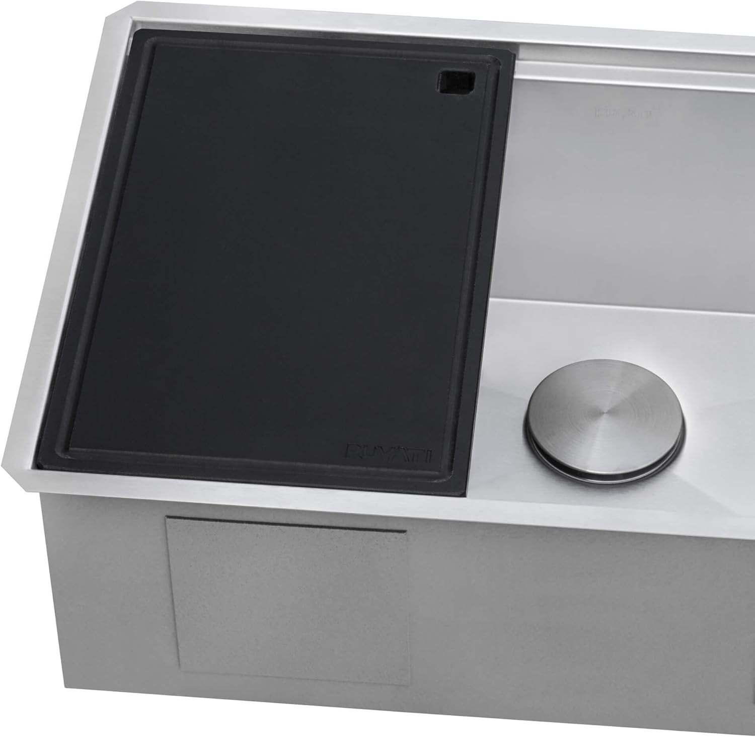 17 x 11 inch Black Resin Thick Replacement Cutting Board for Ruvati Workstation Sinks - RVA1217BLK view 4