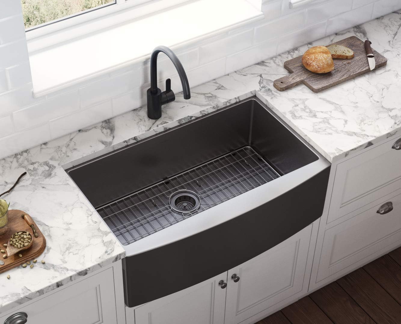 Kitchen Sink Strainer Drain Assembly - Gunmetal Black Stainless Steel - RVA1022BL view 3