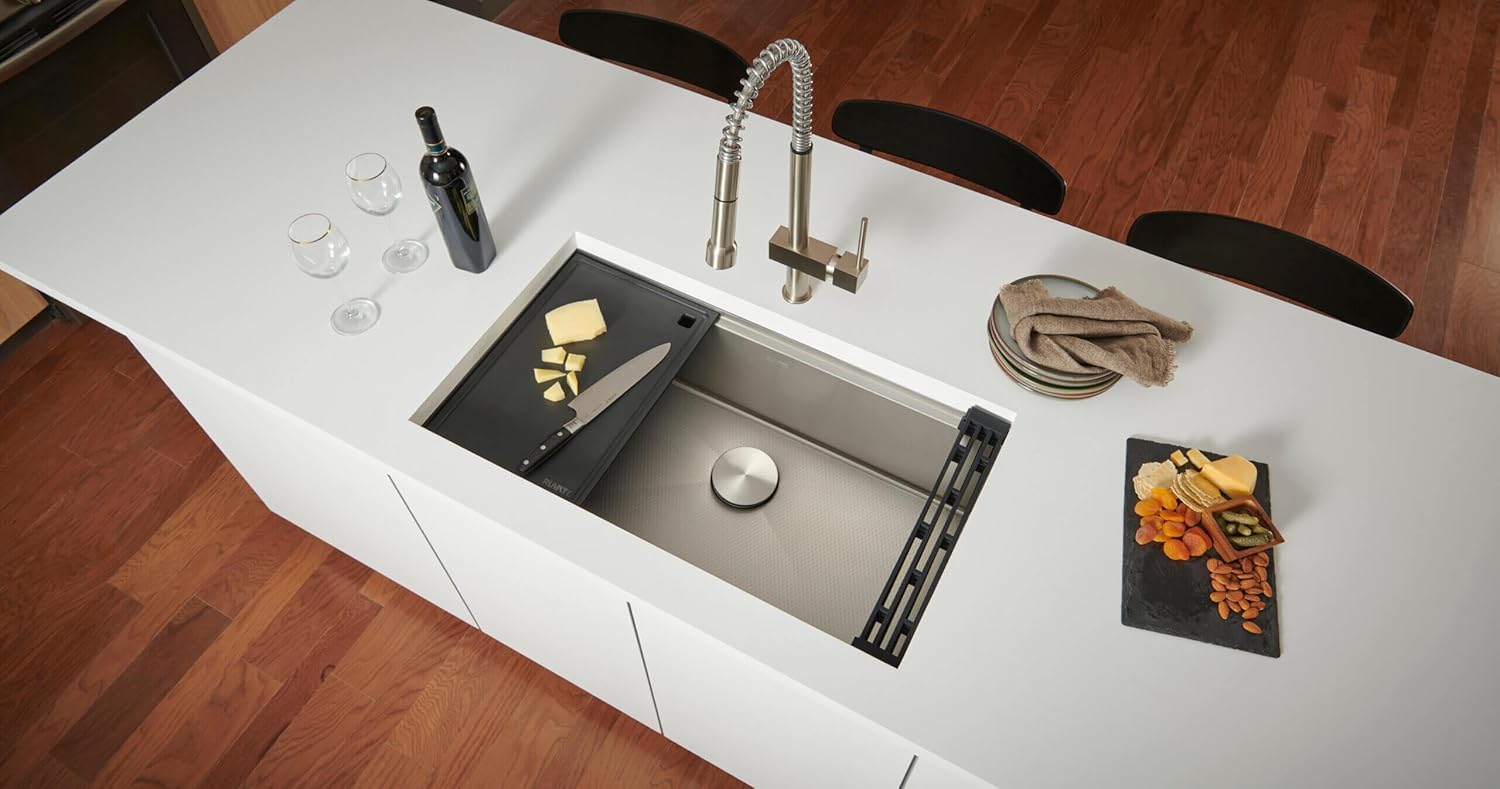 17 x 11 inch Black Resin Thick Replacement Cutting Board for Ruvati Workstation Sinks - RVA1217BLK view 3