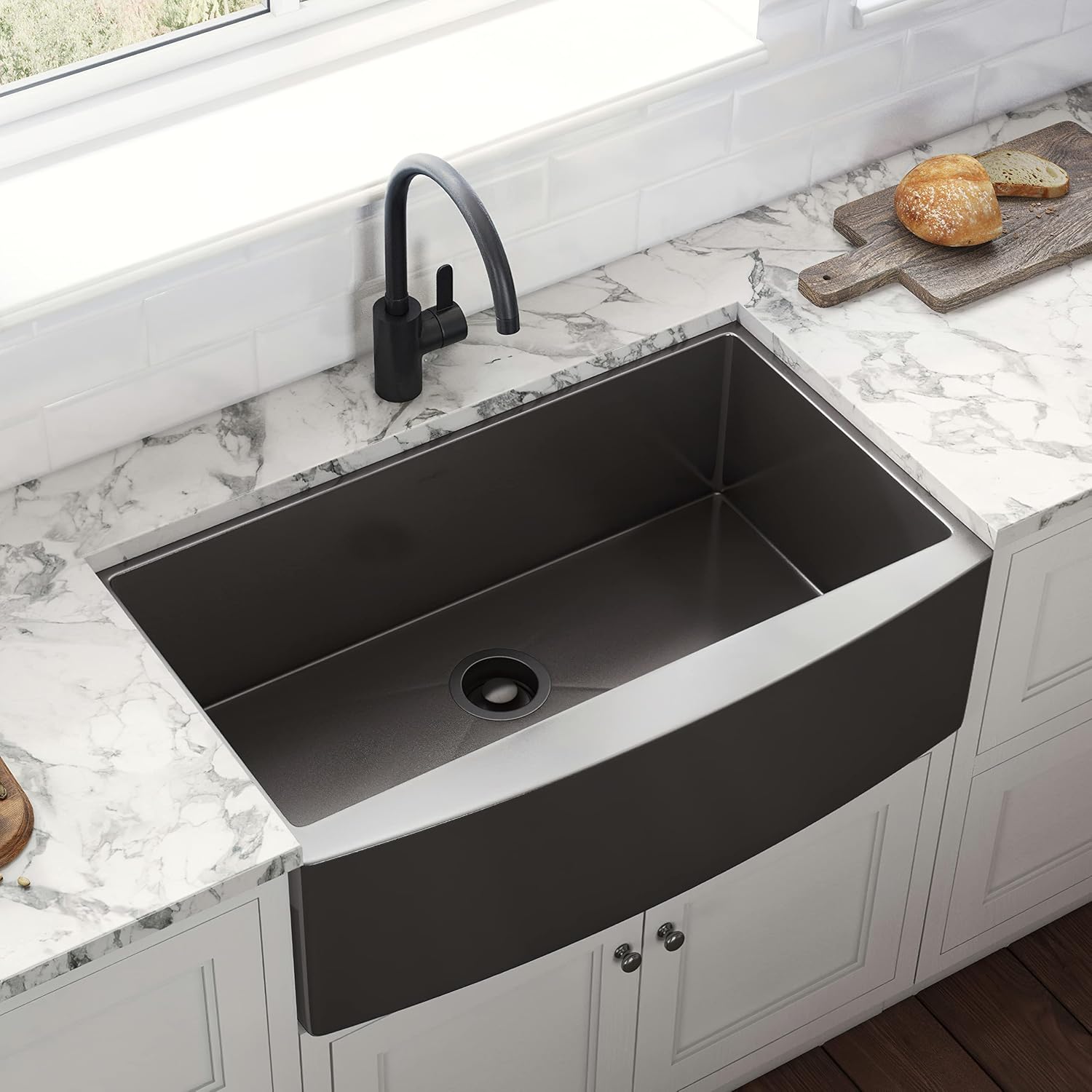 Garbage Disposal Flange for Kitchen Sinks - Gunmetal Black Stainless Steel - RVA1041BL view 3