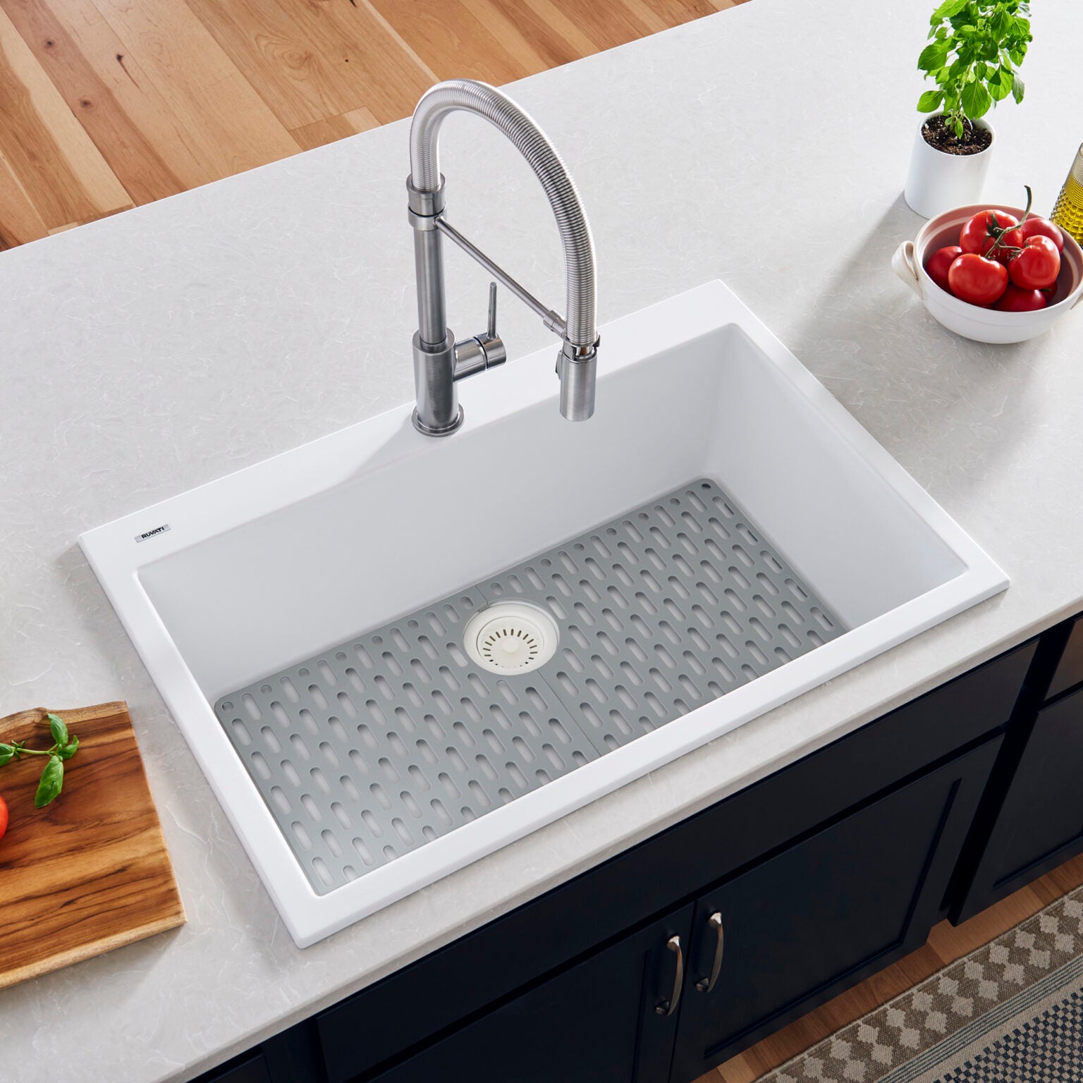 Ruvati Silicone Bottom Grid Sink Mat for RVG1080 and RVG2080 Sinks - Gray – RVA41080GR view 4