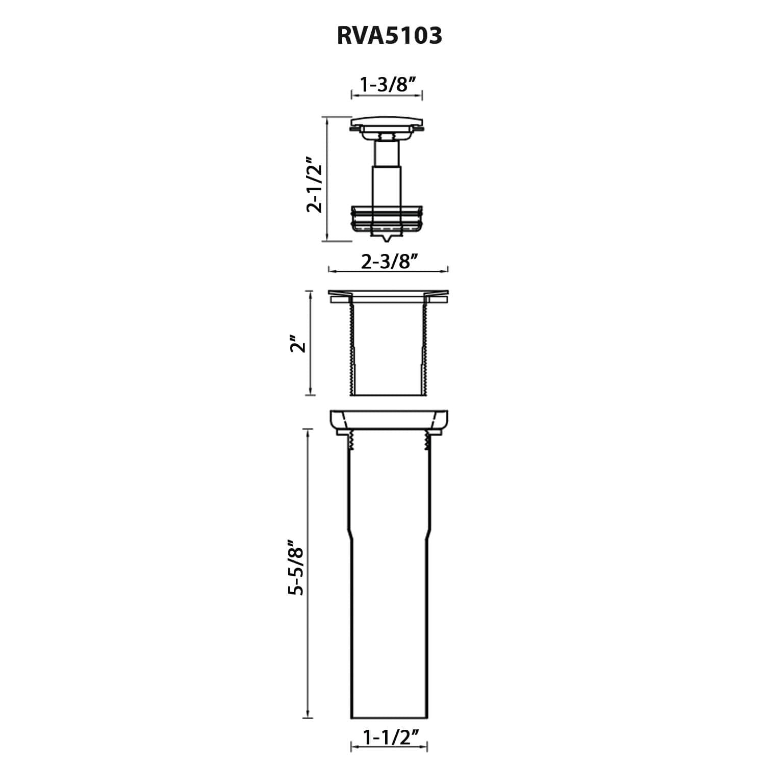 Push Pop-up Drain for Bathroom Sinks without Overflow - Satin Brass Matte Gold - RVA5103GG view 5