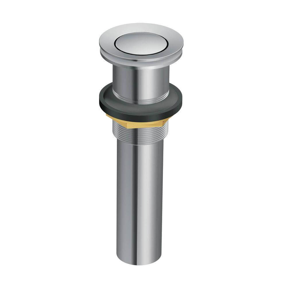 Push Pop-up Drain for Bathroom Sinks without Overflow - Stainless Steel Finish - RVA5103ST view 2
