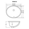 16 x 13 inch Undermount Bathroom Sink Biscuit Oval Porcelain Ceramic with Overflow - RVB0618BC view 3