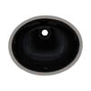 16 x 13 inch Undermount Bathroom Sink Black Oval Porcelain Ceramic with Overflow - RVB0618BK view 2
