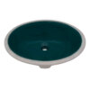 16 x 13 inch Undermount Bathroom Sink Emerald Green Oval Porcelain Ceramic with Overflow - RVB0618EG view 2